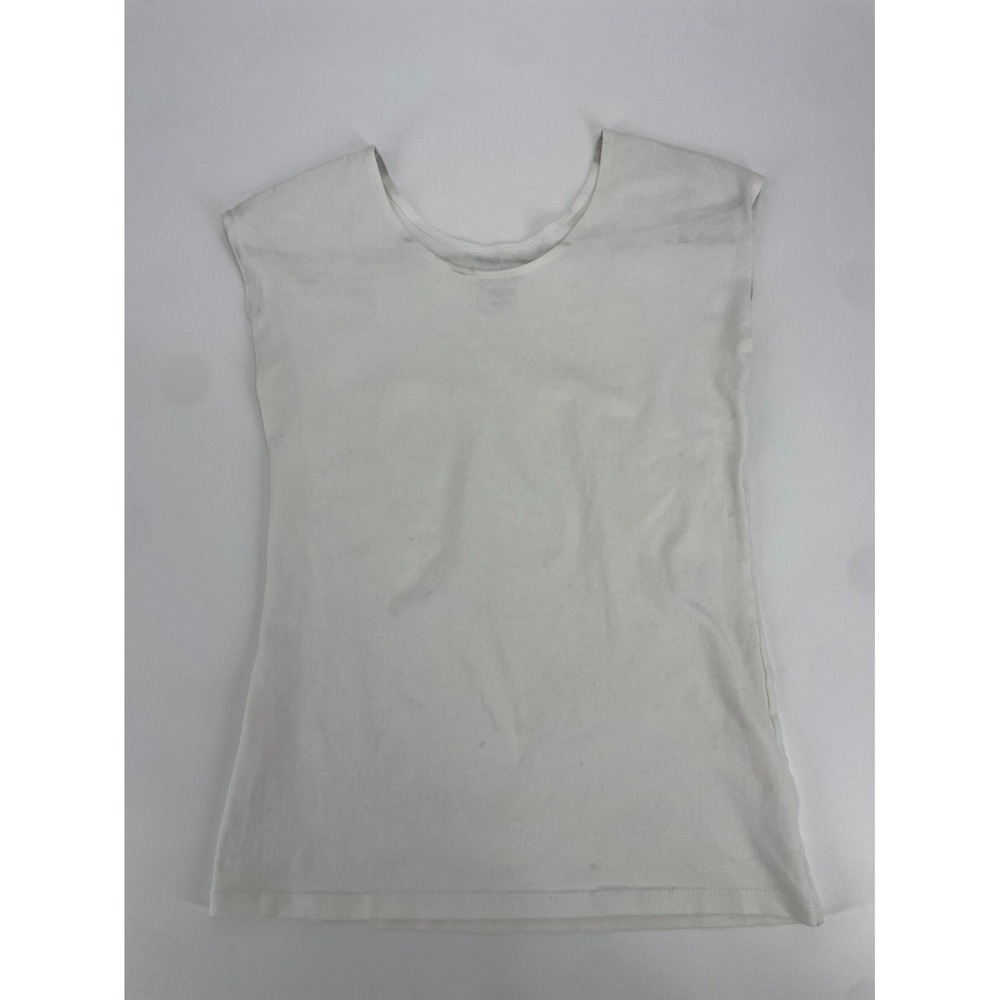 Modbod T-Shirt Womens Large White Cotton Stretch Round Neck Casual Sleeveless